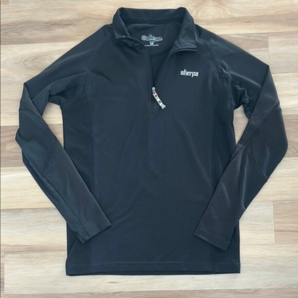 Sherpa Black Half-Zip Pullover
